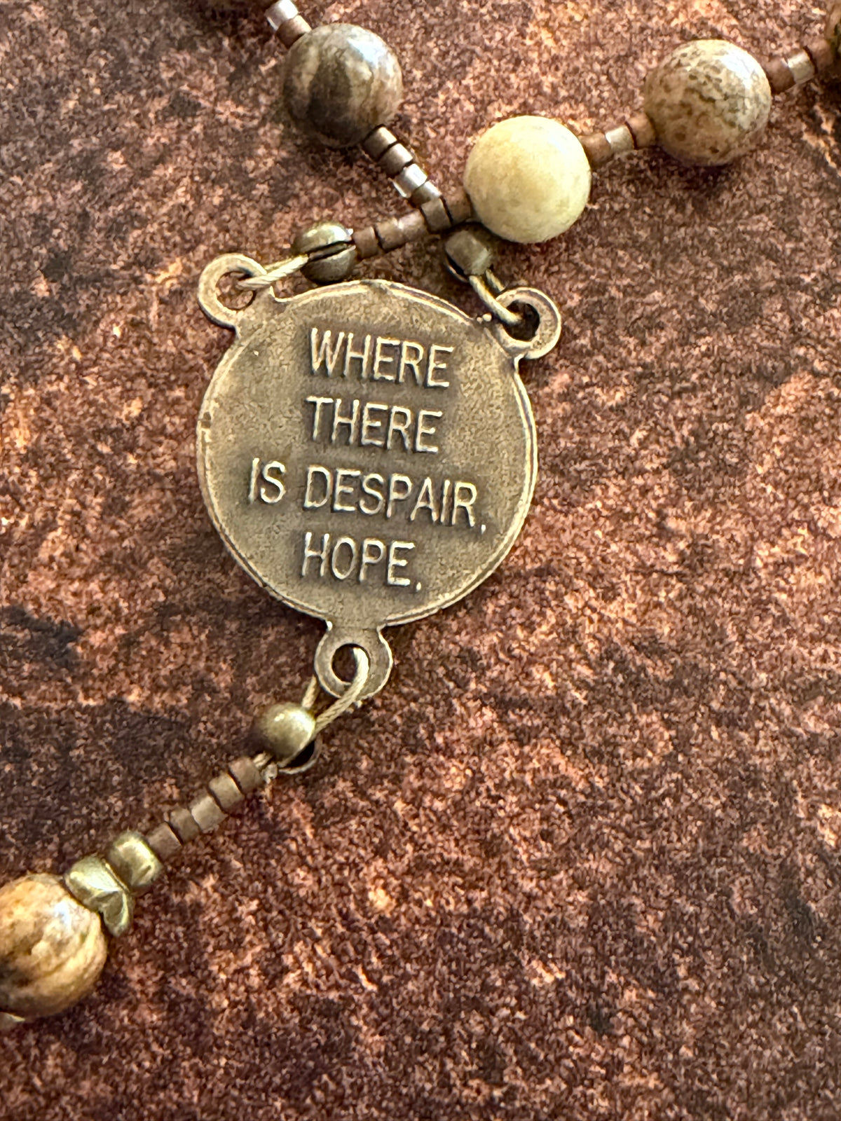 Franciscan Crown Chaplet – Picture Jasper & Bronze