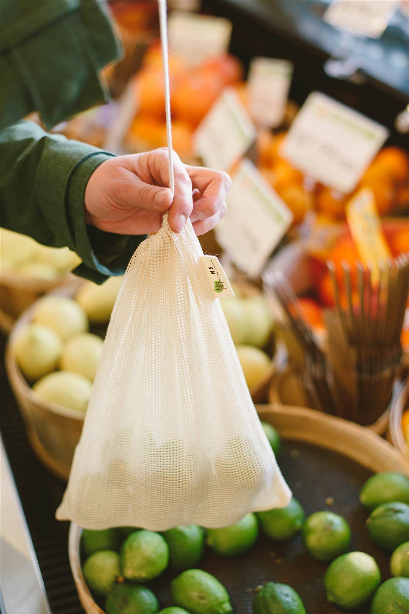 Organic Cotton Mesh Produce Bags- 3 Pack
