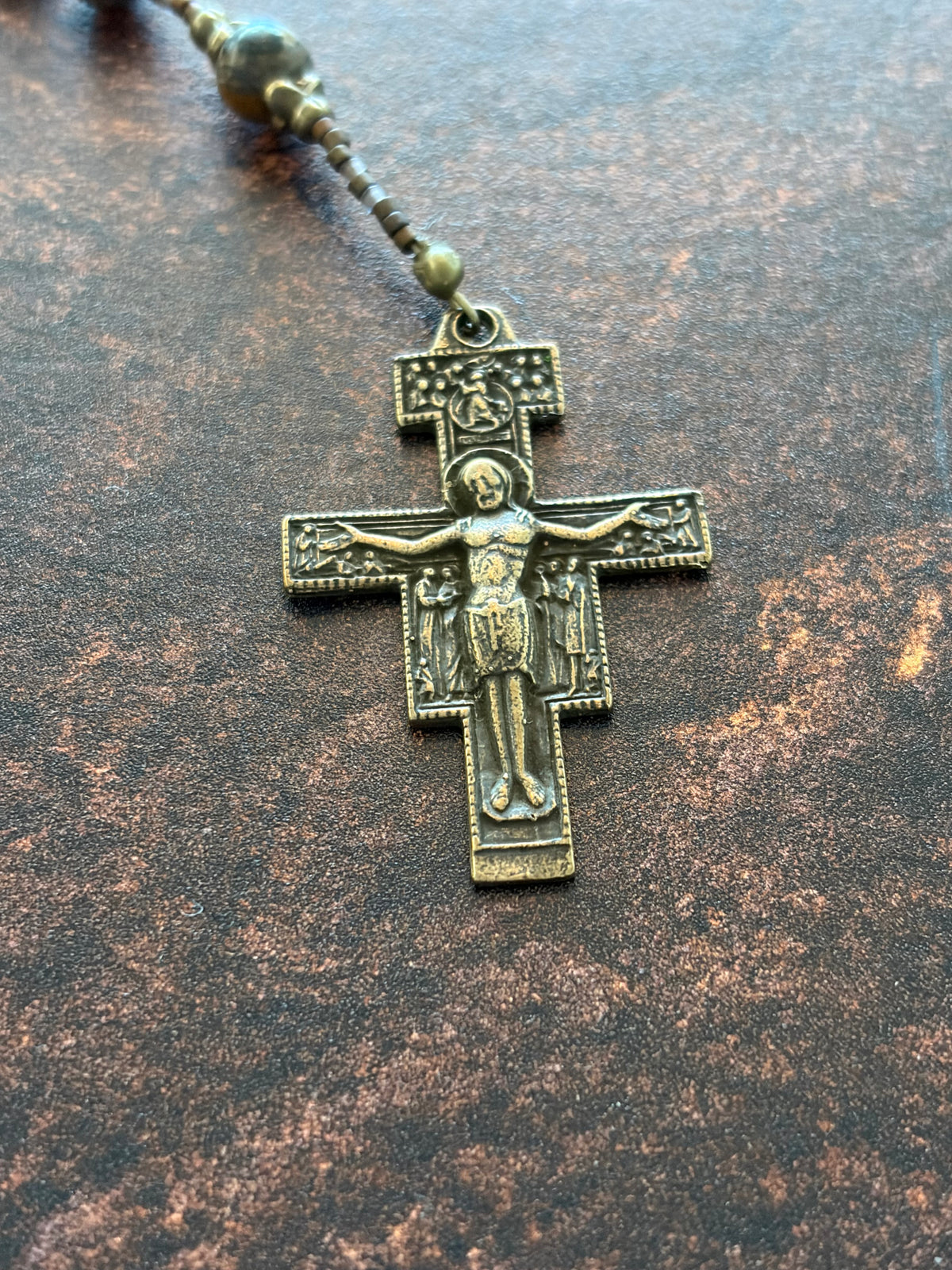 Franciscan Crown Chaplet – Picture Jasper & Bronze