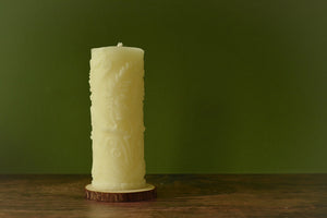 Ferns and Fiddleheads Beeswax Pillar Candle