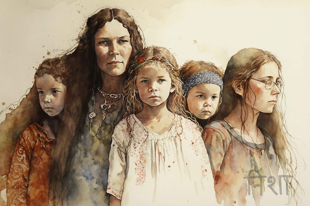 "Mother and Daughters" Fine Art Print